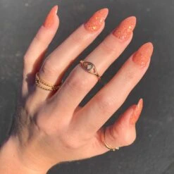 D766 Indulge Orange Glitter Dip Powder -Revel Nail Store chunky glitter dip powder d766 indulge 34612073234630