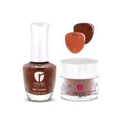 D829 Red Rocks Orange Shimmer Polish + Dip Powder Set -Revel Nail Store combo sets d829 red rocks orange shimmer polish dip powder set 35745187856582
