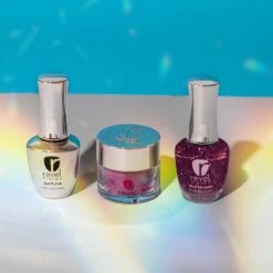 D874 Supernova Red Flake Polish + Dip Powder Set