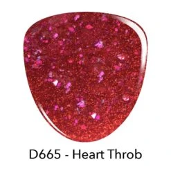 D665 Heart Throb Red Shimmer Dip Powder -Revel Nail Store d665 heart throb 34824400634054