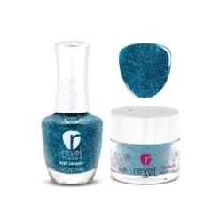 D660 Maverick Blue Glitter Nail Polish + Dip Powder Set