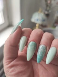 D819 Thunder Shower Teal Flake Dip Powder -Revel Nail Store dip powder d819 thunder shower teal flake dip powder 36363733663942