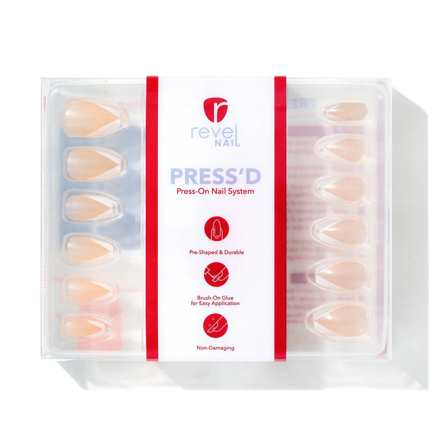 V French Tipped Off | Gloss Medium Coffin Press-On Nails 5 V French Tipped Off | Gloss Medium Coffin Press-On Nails - Image 3