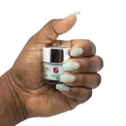 D602 Sulu Sea Blue Sheer Flake Dip Powder -Revel Nail Store revel nail dip powder d602 sulu sea 28508339667142